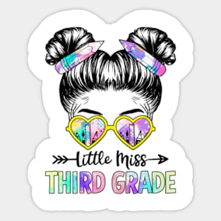 Little Miss Third Grade Girls Back To School Shirt Daughter Sticker